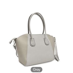 Ava Large Satchel By Adrienne Vittadini In Gray